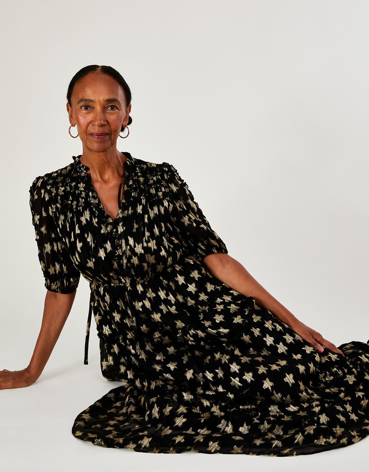 Serenity Star Maxi Dress Black