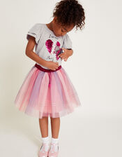 L'Amour Paris T-Shirt and Tulle Skirt Set, Grey (GREY), large