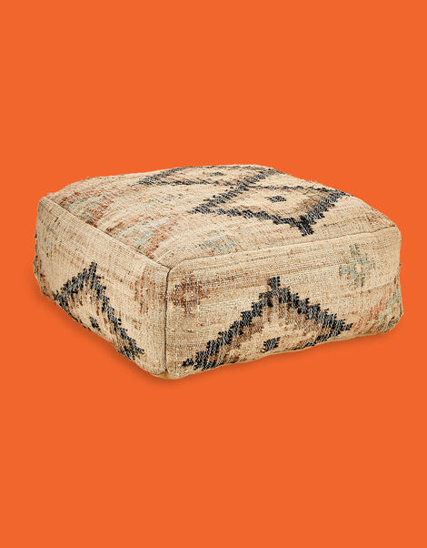 Nkuku Kesu Kilim Large Pouf, , large