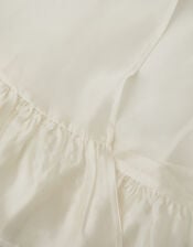 Pearl Trim Organza Cape, White (WARM IVORY), large