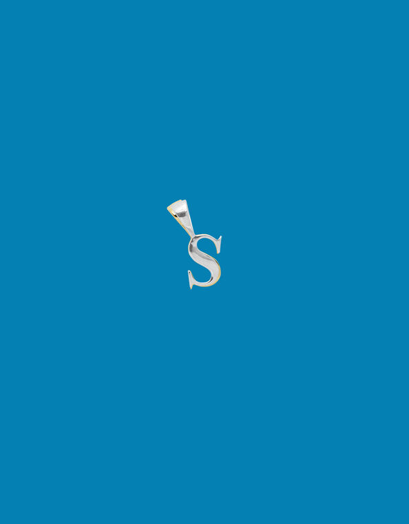 Anna and Nina Sterling Silver S Initial Necklace Charm, , large
