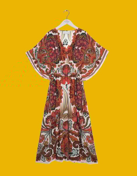 One Hundred Stars Fiesta Print Kaftan Dress, Multi (MULTI), large