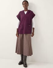 Holly Hooded Knitted Vest, Red (BERRY), large