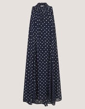 Yaz Sleeveless Polka Dot Midi Dress, Blue (NAVY), large