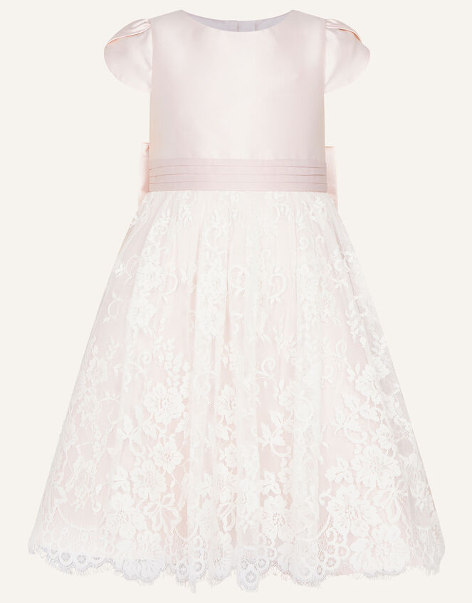 Lace and Duchess Twill Bridesmaid Dress, Pink (PINK), large