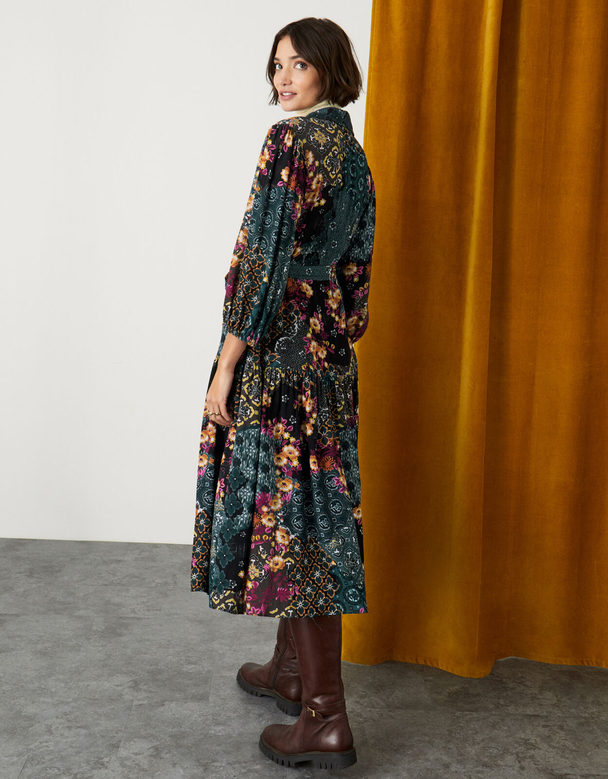 Patchwork Print Shirt Dress Teal Shirt Dresses Monsoon US