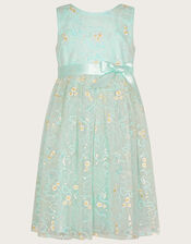 Daisy Sequin Embroidered Dress, Green (MINT), large