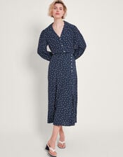 Shiloh Spot Print Shirt, Blue (NAVY), large
