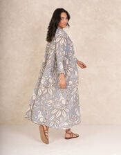 One Hundred Stars Sphinx Pintuck Maxi Dress, Grey (GREY), large