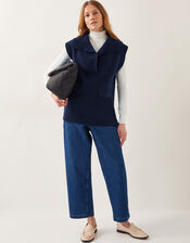 Uma Knitted Utility Vest, Blue (NAVY), large