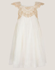 Estella Lace Bodice Dress, Gold (GOLD), large