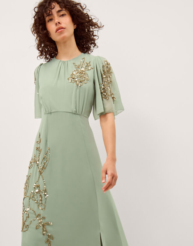 Skyler Floral Embellished Maxi Dress, Green (SAGE), large
