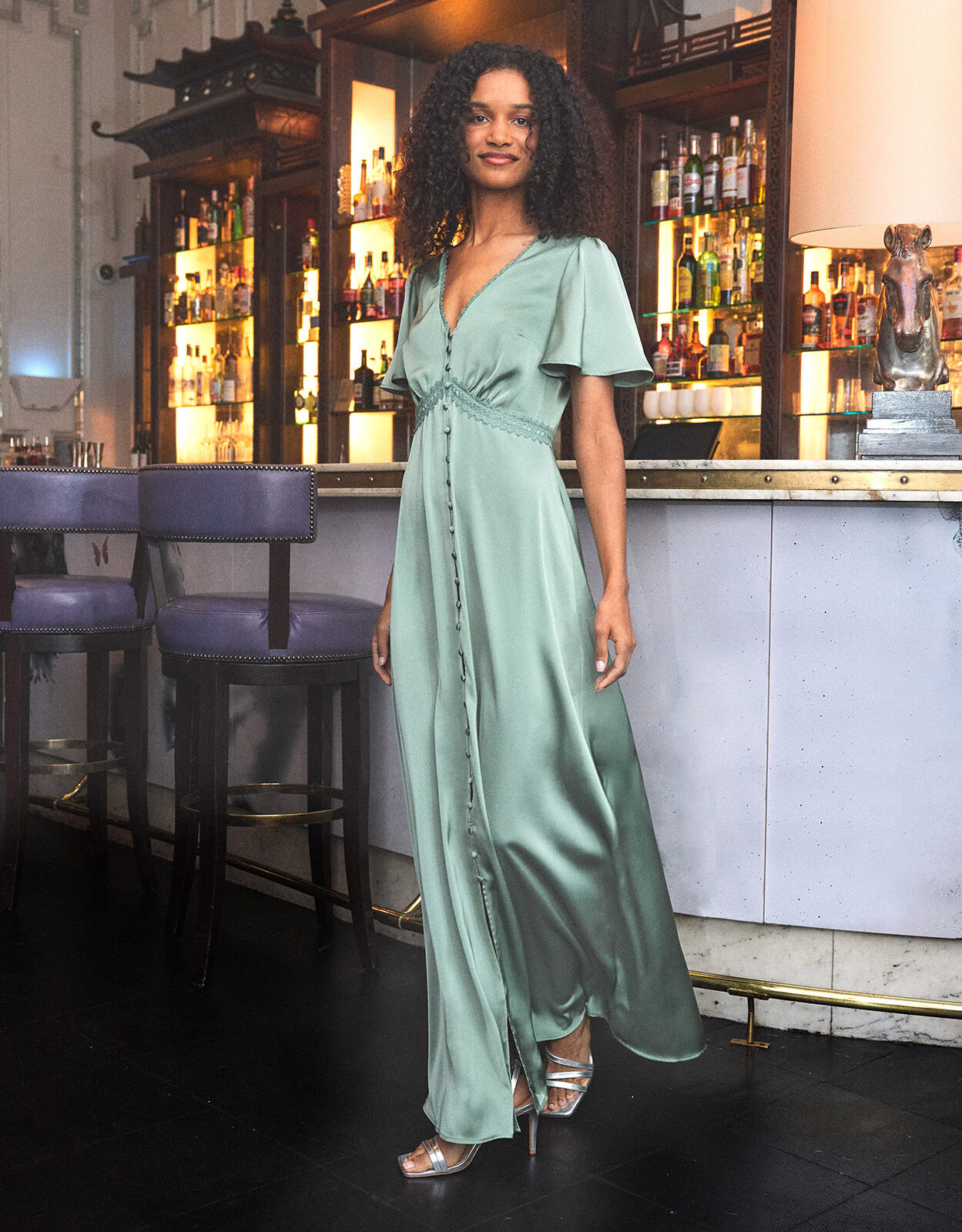 Monsoon satin dress on sale