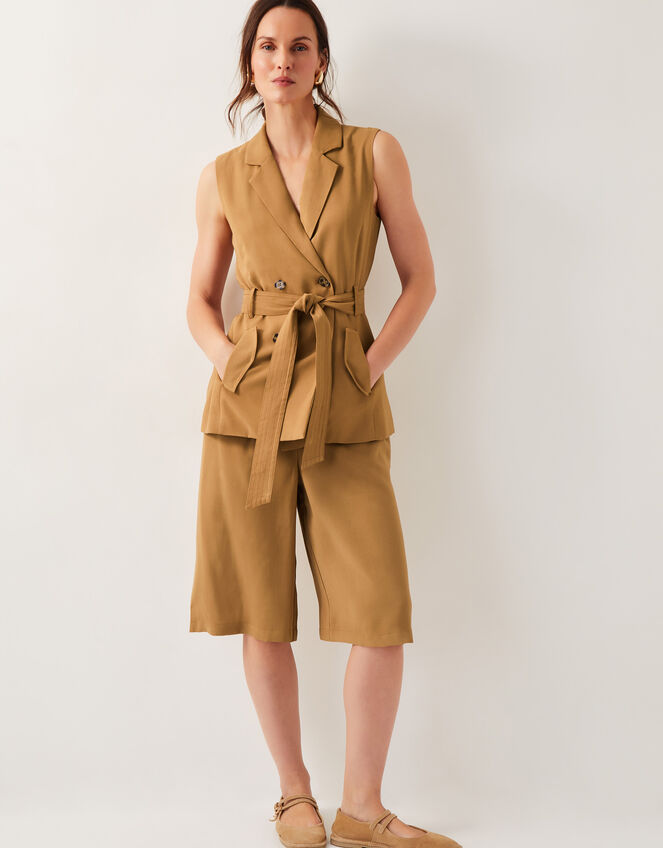 Nina Tailored Longline Shorts, Brown (TOBACCO), large