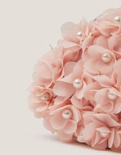 Appliqué Floral Cluster Clip Frame Bag, Pink (PALE PINK), large