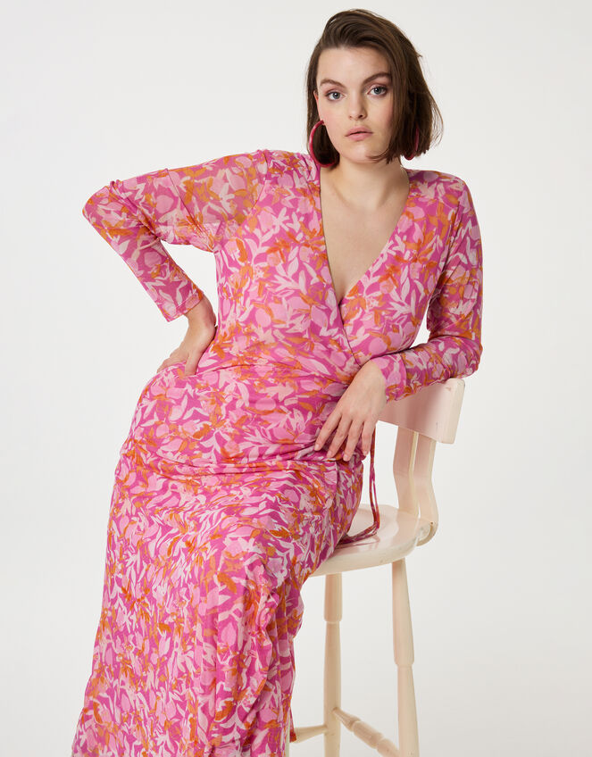 Fabienne Chapot Natty Wrap Midi Dress, Pink (PINK), large