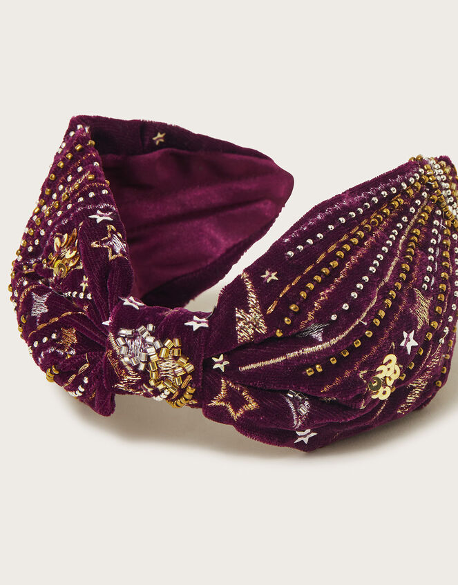 Starburst Fabric Headband , Purple (PURPLE), large