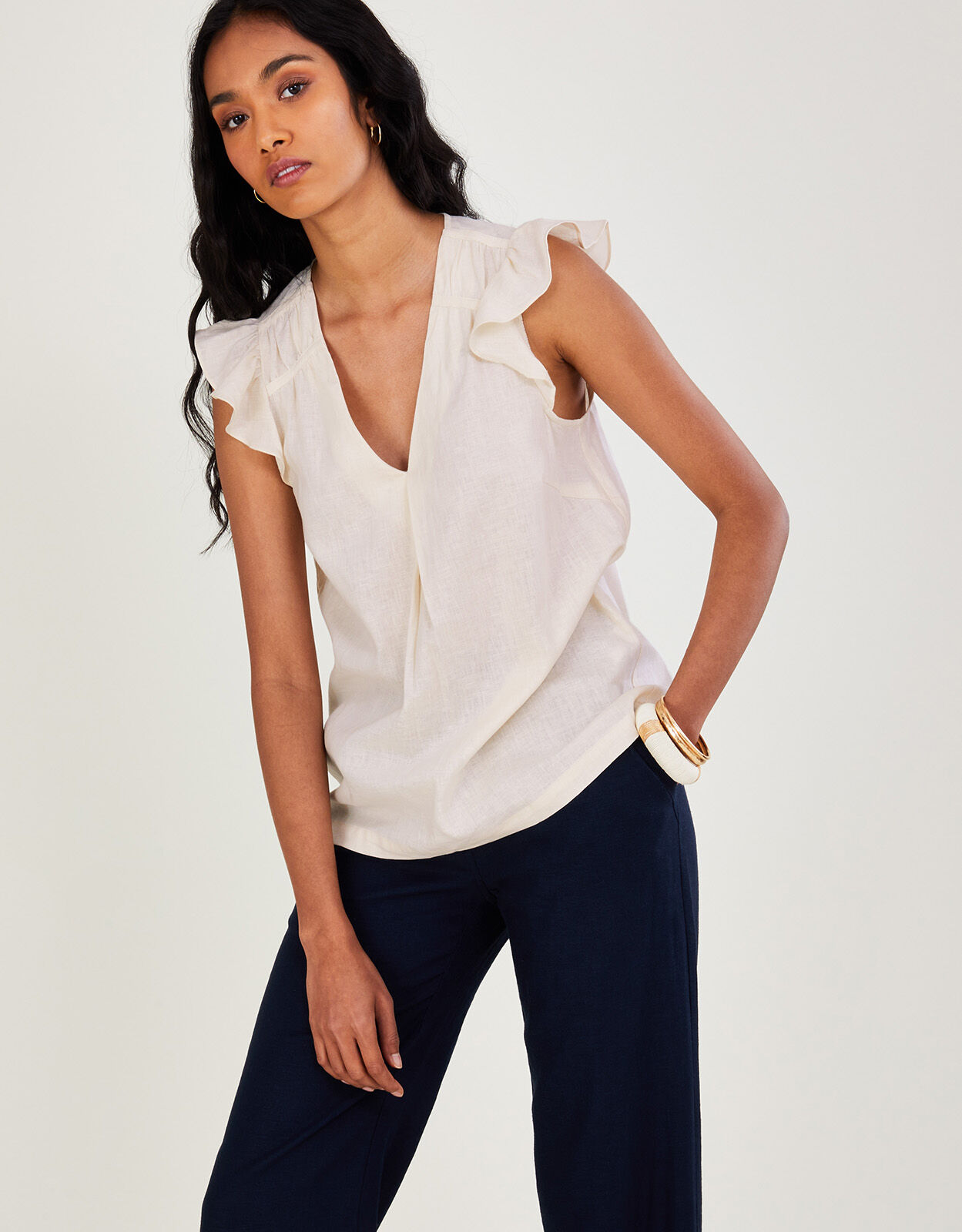 Monsoon linen sales tops