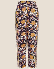 ARTISAN STUDIO Woodblock Floral Fauna Trousers, Black (BLACK), large