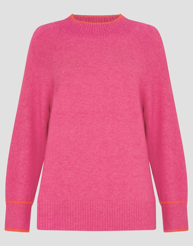 Oti Oversized Mock Neck Jumper, Pink (PINK), large