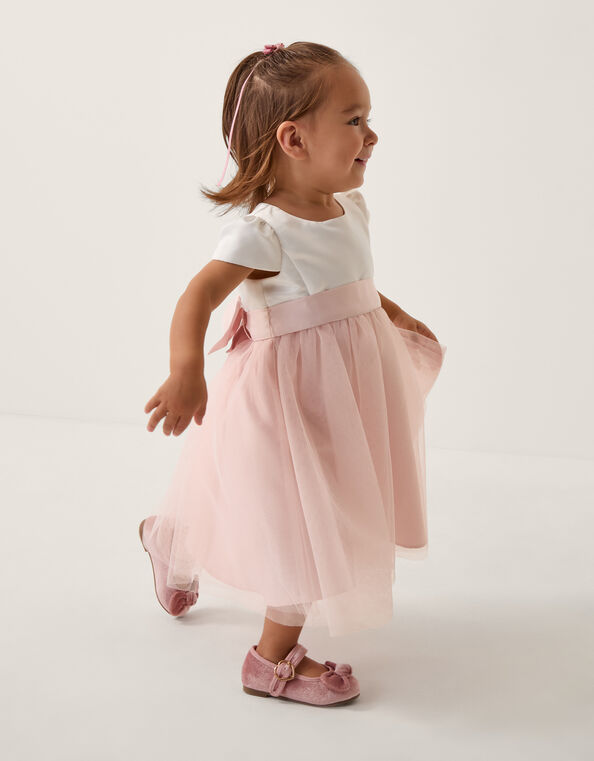 Baby Satin Bridesmaid Dress, Pink (PINK), large