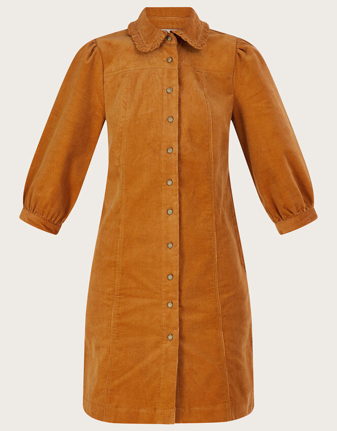 Eliza Plain Cord Dress, Tan (TAN), large