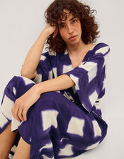 Halia Artisanal Tie-Dye Midi Kaftan, Blue (NAVY), large