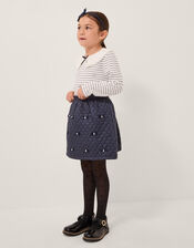 Jewel Stripe Collar Top, Ivory (IVORY), large