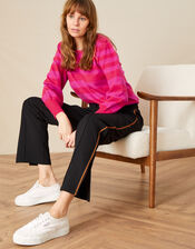 Side Stripe Wide Joggers, Black (BLACK), large