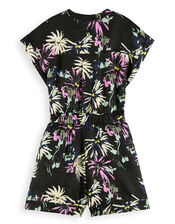Scotch and Soda Print Linen Playsuit, Black (BLACK), large