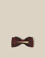 Tartan Bow Hair Clip, , large