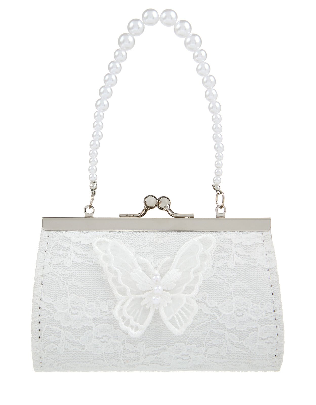 Lace And Pearl Butterfly Mini Bag