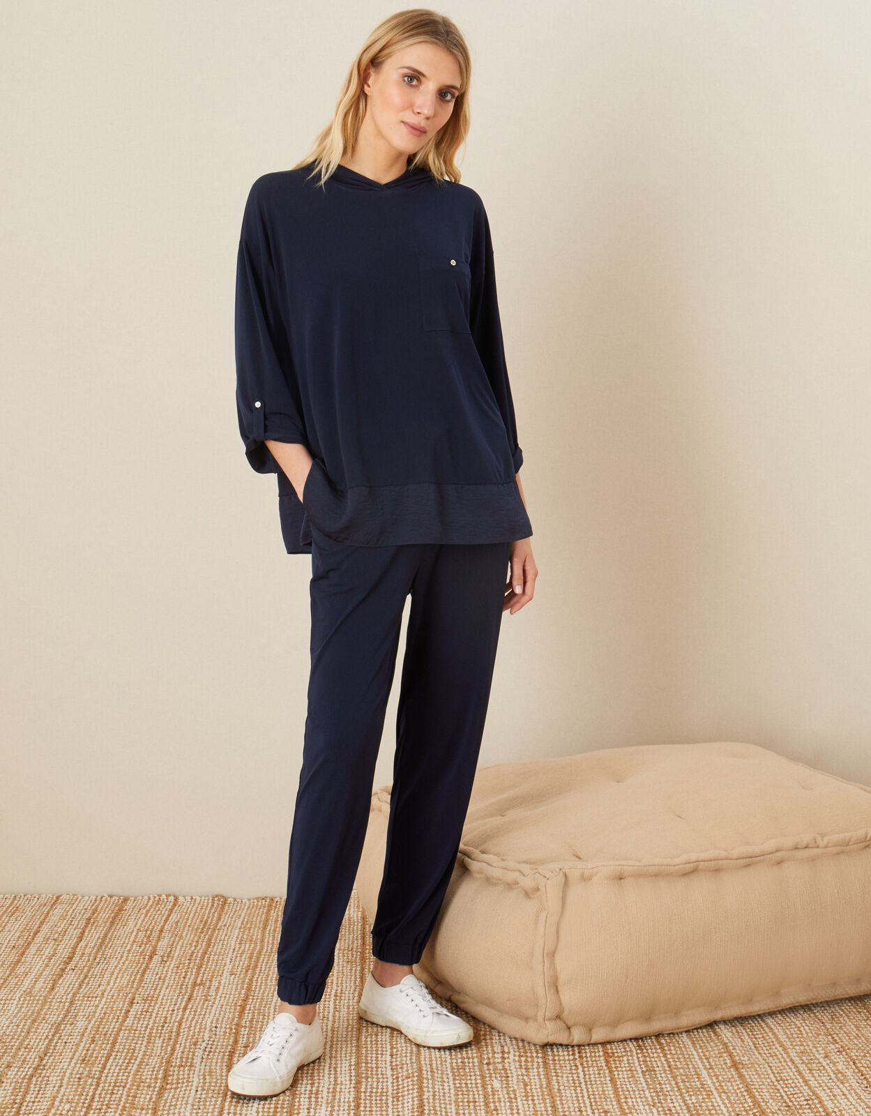 LOUNGE Nieve Jersey Hoody Blue