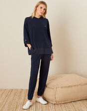 LOUNGE Nieve Jersey Hoody, Blue (NAVY), large