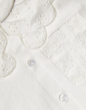 Jersey Broderie Blouse, White (WHITE), large