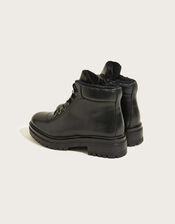 Leather Walking Boots, Black (BLACK), large