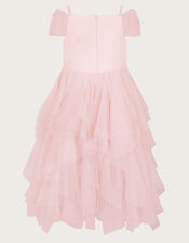 Scarlett Bardot Tulle Ruffle Dress, Pink (PINK), large