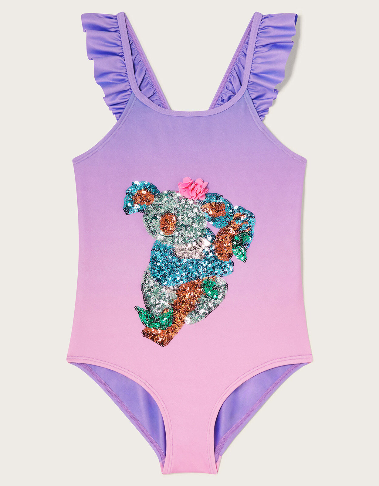 Sequin Koala Swimsuit Purple Girls Beach Swimwear Monsoon