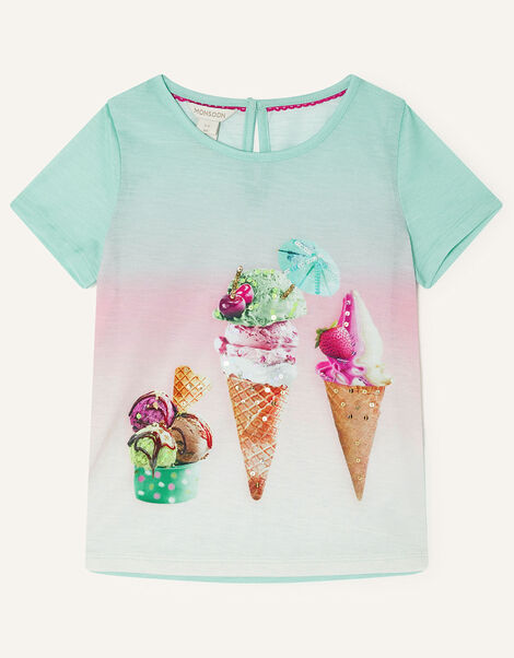 Ombre Ice Cream T-Shirt Blue, Blue (AQUA), large