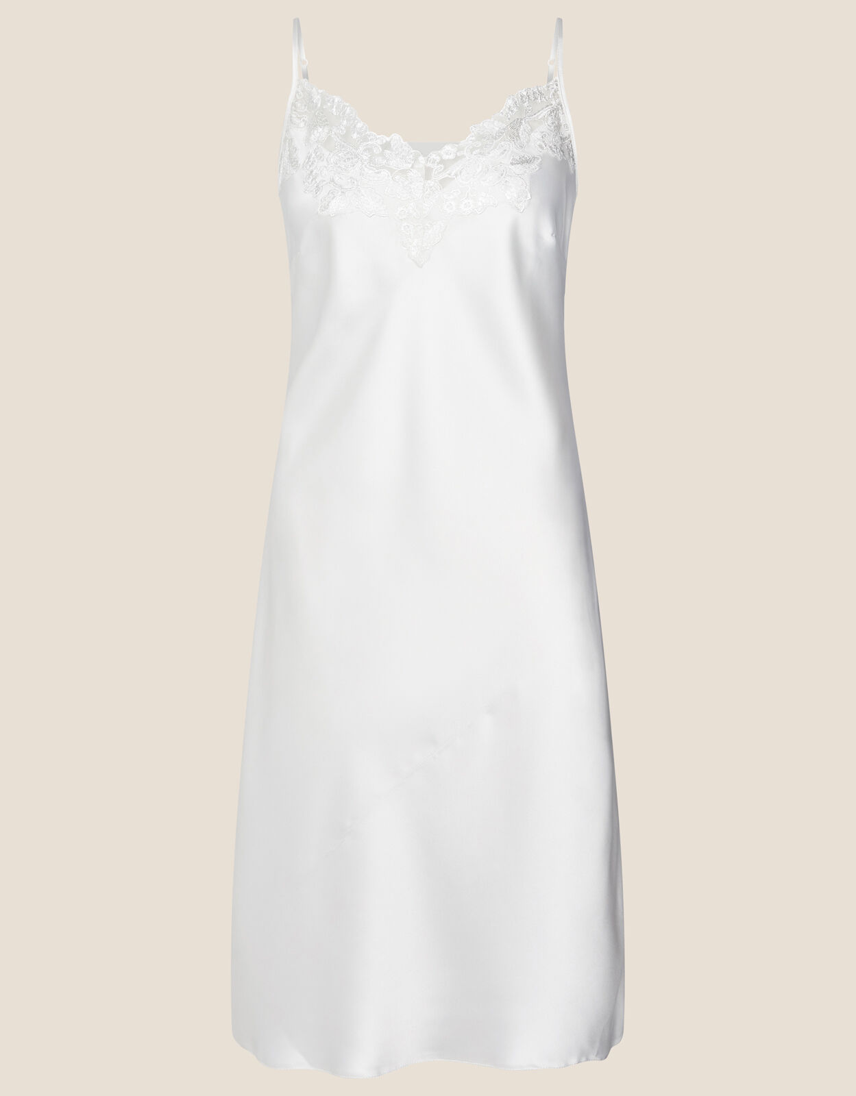 Long white cheap satin nightdress