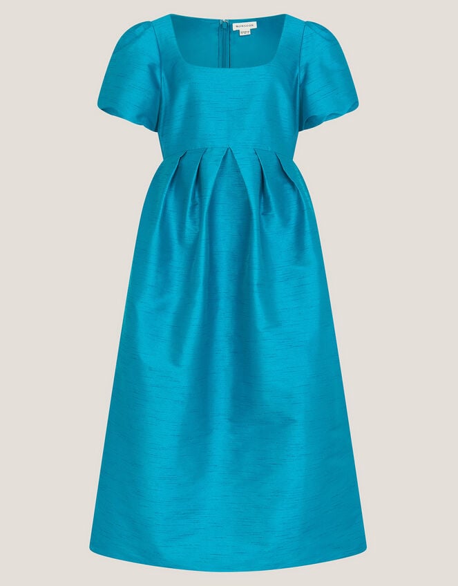 Sandra Puff Sleeve Midi Dress, Teal (TEAL), large