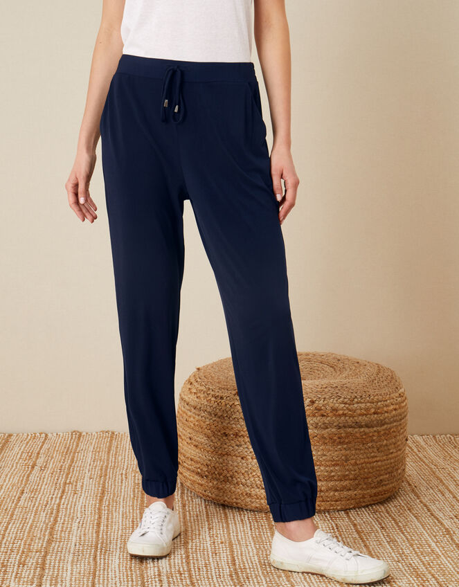 LOUNGE Nieve Jersey Joggers Blue, Trousers & Leggings