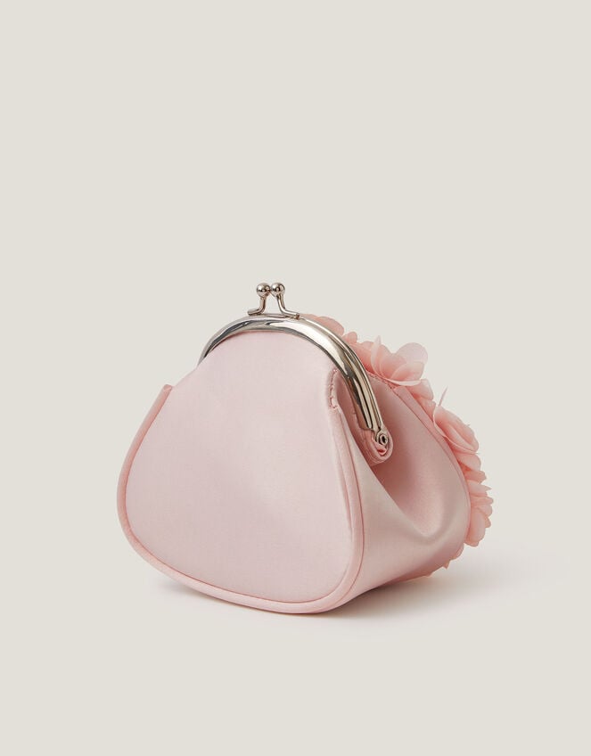 Appliqué Floral Cluster Clip Frame Bag, Pink (PALE PINK), large