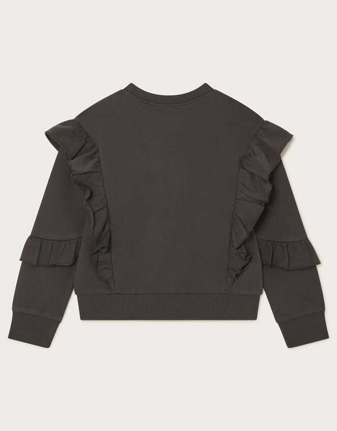 Metallic Star Ruffle Jumper, Black (BLACK), large