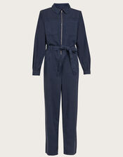 Ally Zip-Up Jumpsuit, Blue (DENIM BLUE), large