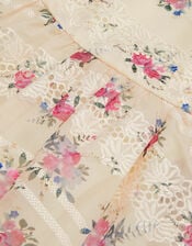 Tayla Floral Print Broderie Dress, Multi (MULTI), large