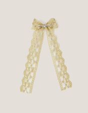 Long Lace Bow Hair Clip, , large