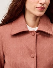Sierra Scallop Faux Suede Jacket, Pink (ROSE), large