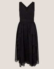 Clemmie Cut-Out Ruffle Prom Dress, Black (BLACK), large