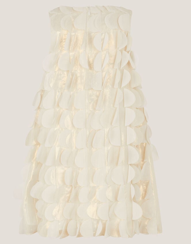 Jazzy Shimmer Scallop Frill Dress, Gold (GOLD), large